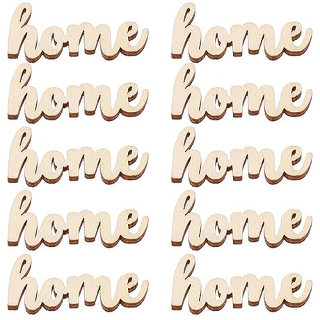 Amosfun 15pcs Unfinished Wooden Letters Sign Home Wood Cutout Sign Tabletop Decor Sign for Painting DIY Crafts Decorations Amosfun