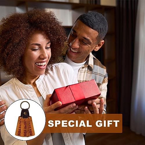 25pcs Leather Wood Keychain Blank, Wooden Keychain Blanks with Leather NQEUEPN