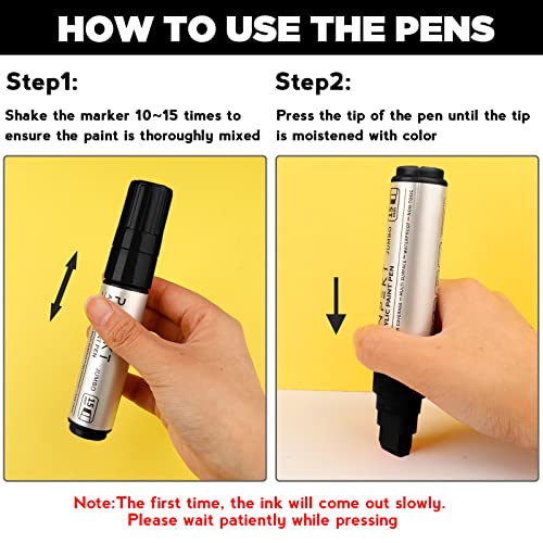 Jumbo Acrylic Paint Markers Pen,15mm Felt Tip Markers Water Based Paint Pens For Wood, Rock,Plastic and Almost All Solid Surfaces,Black Paint Pen For PNPEKT