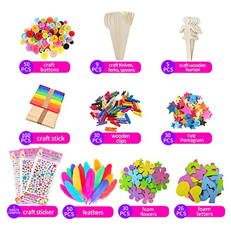 3000+ Itopstar Kids Arts and Crafts Supplies for Kids Girls Ultimate Crafting Supply Set in Portable 3 Layered Plastic Art Box All in One for Craft Itopstar