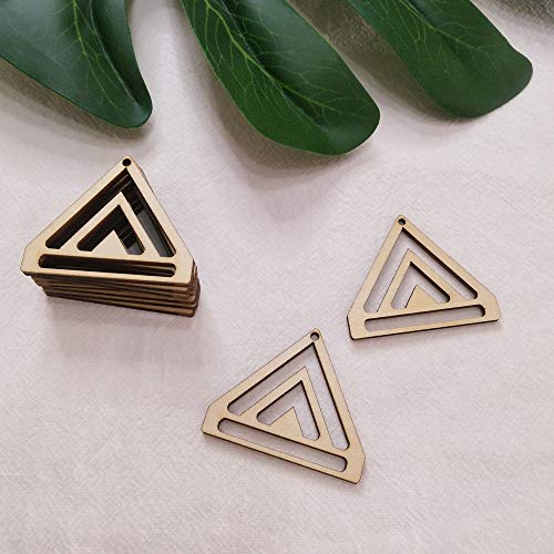 30PCS Chevron Triangle Earring Wood Findings,DIY Wood Blank Chevron Earring Hoops for Macrame (1.5") ACFENG