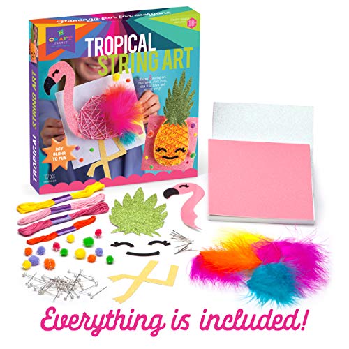 Craft-tastic DIY String Art – Craft Kit for Kids – Everything Included for 2 Arts & Crafts Projects – Features a Fun Flamingo & Pineapple Patterns Craft-tastic