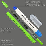 ARTEZA Gel Highlighters & Black Pens Set, Pack of 24 with Sharpener, Smudge-Free, Essential Office and School Writing Supplies, for Bibles, Books, ARTEZA