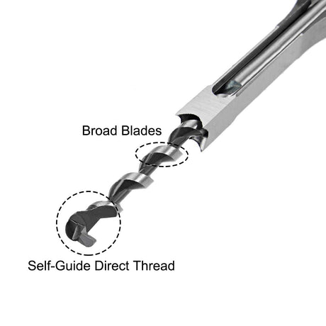 uxcell Square Hole Drill Bit, 3/8" High-Carbon Steel Hollow Chisel Mortise Power Tool for Woodworking 2 Pcs uxcell
