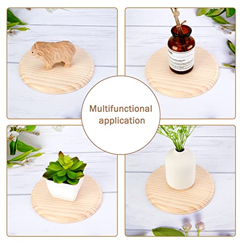 Pllieay 2Pcs 7 Inch Round Wooden Plaque Unfinished Circle Plaque, Wood Display Base for Craft Projects Pllieay