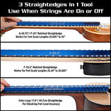 MusicNomad Tri-Beam 3 'n 1 Dual Notched Straightedge Luthiers Tool for Guitar Necks including Fender, Gibson, PRS (MN821) MusicNomad