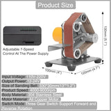 Electric Mini Belt Sander Polishing-Grinding Sharpener, 13 x 1.2inch Power 7 Adjustable Speed Multifunctional Mini Bench Belt Grinder Kit for Metal uioxcv