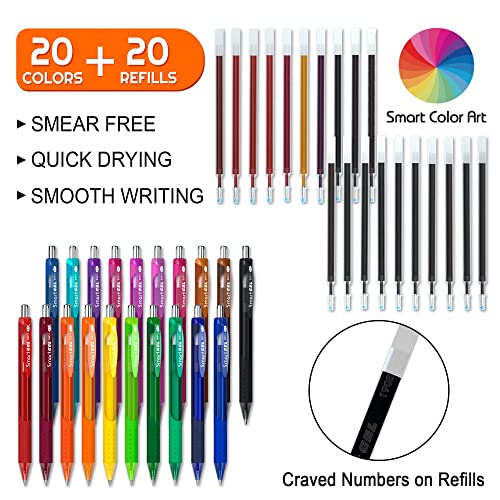Shuttle Art Colored Retractable Gel Pens, 10 Pastel Ink Colors