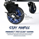 URBANTRANSIT The Beast Heavy Duty Shop Stool with Backrest - 500 Lb Capacity Rolling Stool for the Garage with Tool Storage, Cupholder and 360 Degree URBANTRANSIT