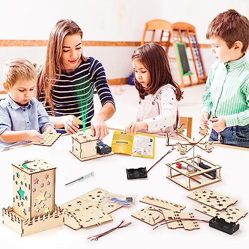 5 In 1 STEM Projects for Kids Age 8-12, Wood Building Kits, STEM Kit for Kids Ages 8-10 10-12, Model Craft Kits for Boys 6-8, 3D Wooden Puzzles