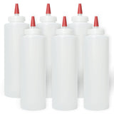Pinnacle Mercantile Plastic Squeeze Condiment Bottles with Red Tip Cap 16-ounce Set of 6 Wide Mouth Pinnacle Mercantile