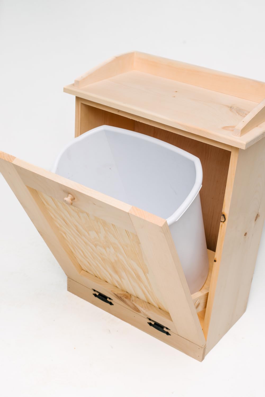 Country Barn Single Tilt-Out Single Trash Cabinet: Efficient and Stylish Trash Cabinet Crafted from Unfinished Pine Wood, is Designed to Hold Country Barn Gifts