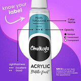 Chalkola Metallic Acrylic Paint Set for Artists, Adults & Kids - 32 Metallic Paint Tubes (22ml) (incl Gold, Silver), 10 Painting Brushes, 1 Knife, 1 Chalkola