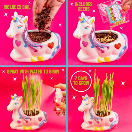 GirlZone Paint, Plant and Nurture My Unicorn Garden, All Inclusive Garden Art Painting Kit and Kids Plant Growing Kit, Christmas Gifts for Girls 8-12 GirlZone