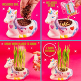 GirlZone Paint, Plant and Nurture My Unicorn Garden, All Inclusive Garden Art Painting Kit and Kids Plant Growing Kit, Christmas Gifts for Girls 8-12 GirlZone