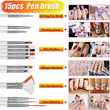 JOYJULY Nail Brushes for Nail Art, Nail Art Kit for Beginners with Nail Art Brushes Dotting Tools Holographic Nail Art Stickers Nail Foil Tape Strips JOYJULY