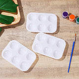 30 PCS White Plastic Paint Palettes 6 Well Rectangular Watercolor Palette Painting Tray for Painting Party, DIY Craft and Art Painting DAIKOYE