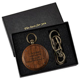 Tiong to My Husband Gifts Personalized Engraved Wood Pocket Watch for Men Husband Anniversary Christmas Birthday Wooden Quartz Pocket Watch Best Tiong