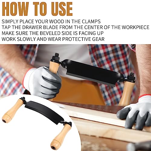 WILLBOND 2 Pcs Draw Shave Knife Set Draw Shave Knife Include Curved Draw Knife Straight Draw Knife Wood Working Tools Draw Shave Tool Woodworking WILLBOND