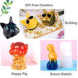 EuTengHao 20Pcs 3D Animal Resin Molds Tools Set Includes 8 Resin Casting Molds Large Clear Unicorn Epoxy Silicone Molds 2 Measurement Cup 10 Wood EuTengHao
