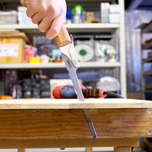 KAKURI Japanese Saw Set of 4 Saws, Fine Cut Woodworking Japanese Saw Kit (Dozuki Fine tooth 7", Flush Cut 7", Hard Wood 8-1/4", Keyhole 6") Oil KAKURI