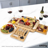 SMIRLY Charcuterie Boards Gift Set: Charcuterie Board Set, Bamboo Cheese Board Set - Unique Mothers Day Gifts for Mom - House Warming Gifts New Home, SMIRLY