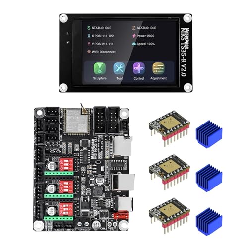 ZEKOLO Laser Engraving Machine Motherboard Makerbase MKS DLC32 V2.1 32Bit Control Board WiFi TS24/TS35-R Support 80W Laser Module (Color : Package - WoodArtSupply