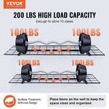 VEVOR Garage Shelving Wall Mounted, 1 x 4 ft Heavy Duty Garage Wall Shelves, 400 lbs Load Capacity Garage Storage Rack Floating Shelves, 2 Pack, VEVOR