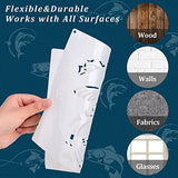 9 Pieces Fish Stencil Bass Fish Stencil Bass Fishing Stencil Template Reusable Painting Drawing Stencil and Metal Open Ring for Painting on Wood Wall Outus