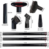 ANBOO Vacuum Attachments Set, 1 1/4 inch Vacuum Accessories Cleaning Kit Hardwood Floor Brush Attachments Extension Wands with Standard Hose Adapter, ANBOO