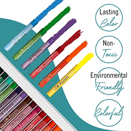 EXTRIC Oil Pastels 36 Colors Count Pastels Art Supplies, Soft Pastels, Oil Pastels for Kids and Artists, Oil Crayons EXTRIC