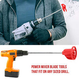 TCP Global 2 Types of Paint, Epoxy Resin, Mud Power Mixer Blade Drill Tools for Mixing Quarts to 2.5 Gallon Buckets - 14" Long, 1/4" Round and 5/16" TCP Global