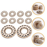 KALLORY 10pcs Unfinished Hollow Wood Slices Wooden Slices DIY Wooden Cutouts Painting Wood Slices KALLORY