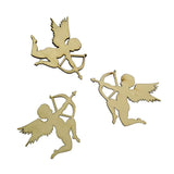 Amosfun 10pcs Unfinished Wooden Embellishments Cupid Shape Slices Wood Cutout Unfinished Wooden Pieces for DIY Crafts Amosfun