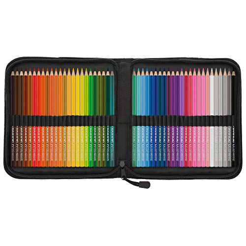 U.S. Art Supply 48 Piece Watercolor Artist Grade Water Soluble Colored Pencil Set with Zippered Storage and Carrying Case - Full-Size 7" Pencils - - WoodArtSupply