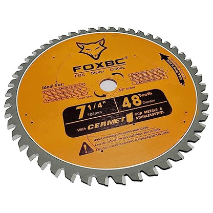 FOXBC 7-1/4 inch Circular Saw Blade Metal and Stainless Steel Cutting 48 Teeth, Replacement for Diablo D0748CF Ceramic Carbide Saw Blade - WoodArtSupply