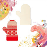 Christmas Mitten Wooden Christmas Blank Wood with Twines Art Unfinished Ornaments for Christmas Wedding Birthday Party Christmas Thanksgiving Day Zontween