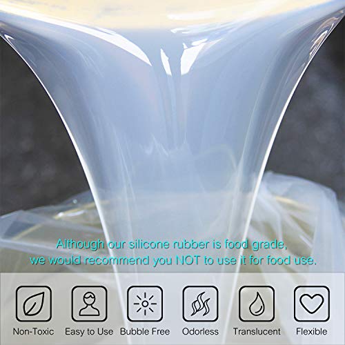 Silicone Mold Making Kit - Liquid Translucent Silicone Rubber for Silicone Molds Making - Easy 1:1 Mixing Ratio Silicone for DIY Resin Molds, DecorRom