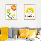 6 Pieces Sunflower Stencil Kit, Reusable Family Tree Stencil Flower Butterfly Painting Templates You are My Sunshine Stencil with Metal Open Ring for Zonon