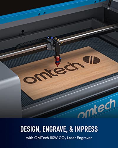 OMTech 80W CO2 Laser Engraver with LightBurn, 24x35 Inch Laser Engraving Cutting Machine with Autofocus Ruida Control Panel 4 Way Pass Air Assist, OMTech