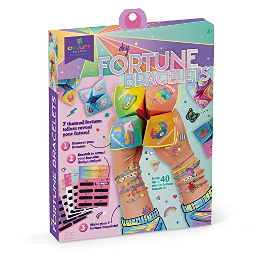 Craft-tastic — DIY Fortune Bracelets — Craft Kit — Create The Fortune Teller, Use Matching Scratch-Off Cards, and Discover which Bracelets to Make — - WoodArtSupply