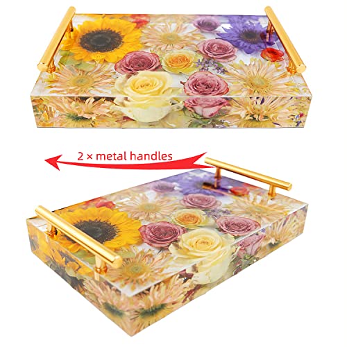 Resin Tray Molds Silicone, 13.5" Large Deep Rectangle Molds for Resin with 4pcs Coasters Mold, Epoxy Resin Casting Molds for DIY Flowers Preservation XXKJSZJQ