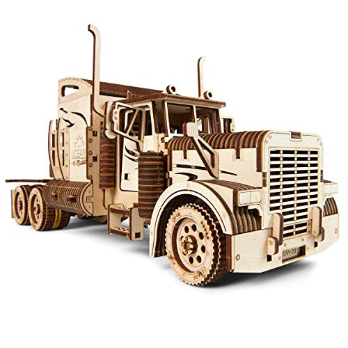 UGEARS Models 3-D Wooden Puzzle - Mechanical Heavy Boy Truck VM-03 Wooden Model Kit for Adults and Teens UGEARS
