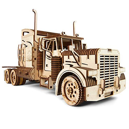 UGEARS Models 3-D Wooden Puzzle - Mechanical Heavy Boy Truck VM-03 Wooden Model Kit for Adults and Teens - WoodArtSupply