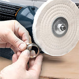 POWERTEC BF800 Slow Speed and Long Shift Bench Buffer Polisher with Buffing Wheels, 8 Inch Buffing & Polishing Bench Grinder Machine for Metal, POWERTEC