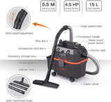 WECLEAN 4 Gallon 5.5 Peak HP Commercial Wet Dry Vacuum Cleaner Shop Vac for Outdoor Patio Wet & Dry Construction Shop Vac with Blower Gift for Father WECLEAN