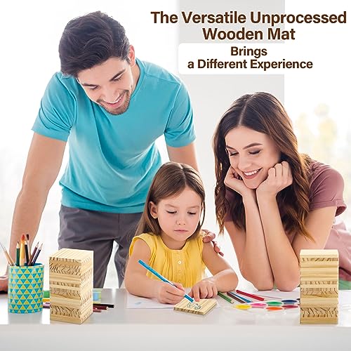 Dandat 72 Pack Unfinished Wood Coasters,4" Square Blank Wooden Coasters for Crafts,Wooden Slices for DIY Painting, Wood Craft Supplies Home Dandat