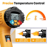 Heat Gun, SEEKONE 1800W Hot Air Gun Kit with Large Digital LCD Display Variable Temperature (122°F-1112°F) Memory Settings and Four Nozzles for Paint SEEKONE