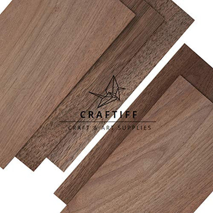 Walnut Wood Sheets Thin Lumber, Black Dark Unfinished Board for Crafts - Pack of 5 by Craftiff - WoodArtSupply