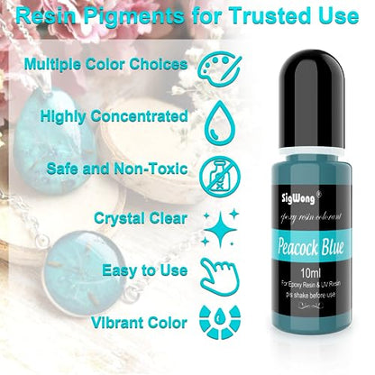 Epoxy Resin Pigment - 24 Color Liquid Epoxy Resin Colorant, Highly Concentrated Epoxy Resin Dye for DIY Jewelry Making, Resin Coloring for Paint, - WoodArtSupply